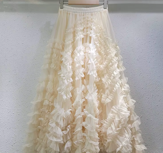 LORI RUFFLE MAXI SKIRT - Seldom Seen Styles