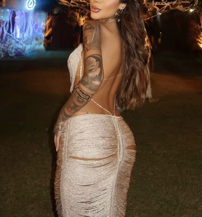 ROBE À FRANGES DÉCOUPÉES LARISSA