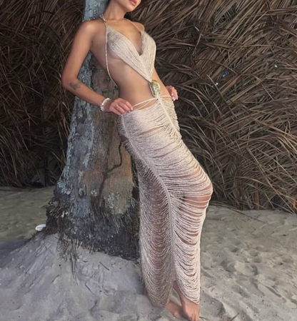 ROBE À FRANGES DÉCOUPÉES LARISSA