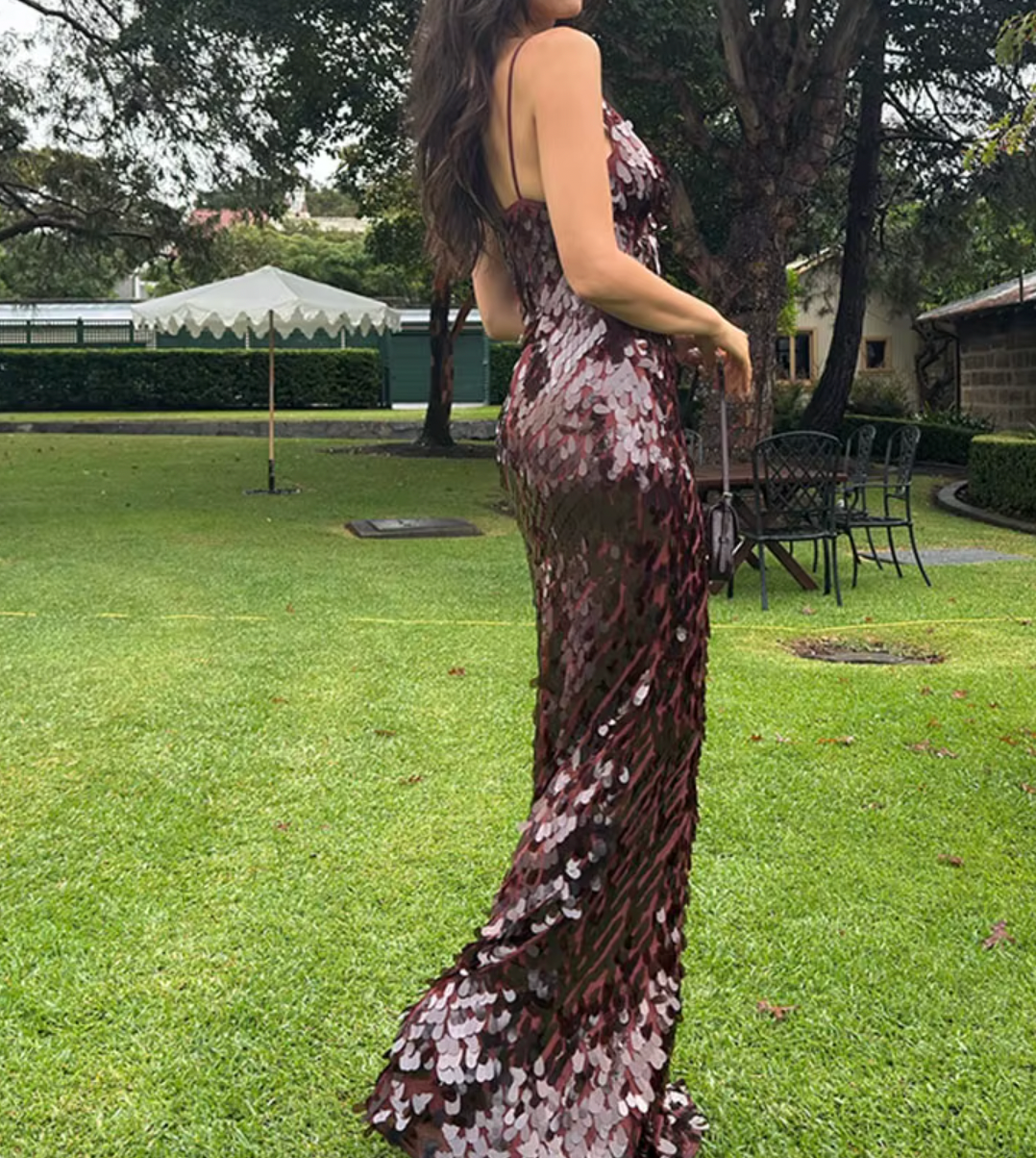 AUSTIN BROWN V NECK SEQUIN DRESS - Seldom Seen Styles