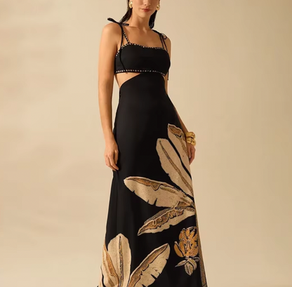 MARIA BLACK MAXI FLORAL DRESS