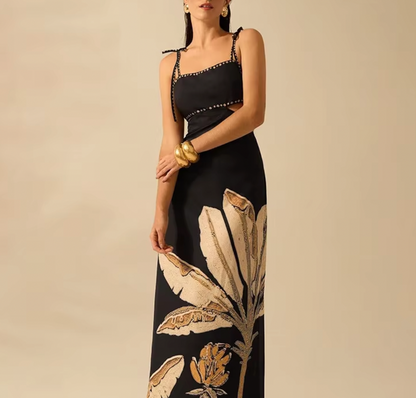 MARIA BLACK MAXI FLORAL DRESS