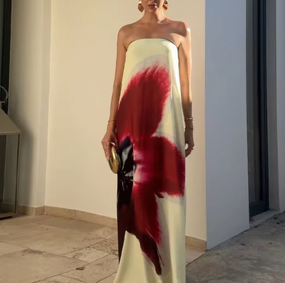 ROBE MAXI FLEURIE SANS BUSTIER LUIGI