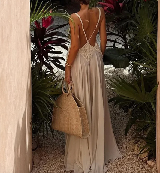 AZURA CHIFFON V NECK MAXI - Seldom Seen Styles