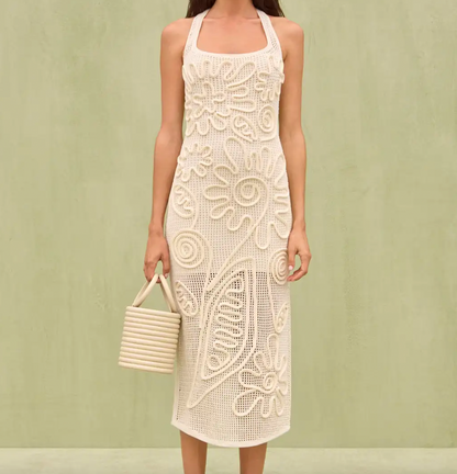 JEM CROCHET FLORAL MIDI DRESS