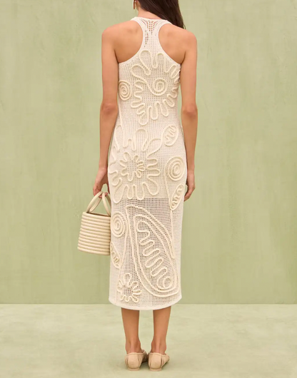 JEM CROCHET FLORAL MIDI DRESS