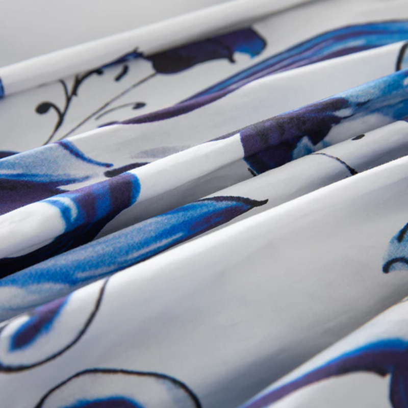 Porcelain Print A-Line Maxi Dress - Seldom Seen Styles
