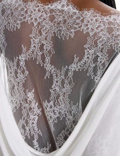 Women's Off Shoulder Top Lace Back Oversized Long Sleeve Casual Loose Fit Blouse