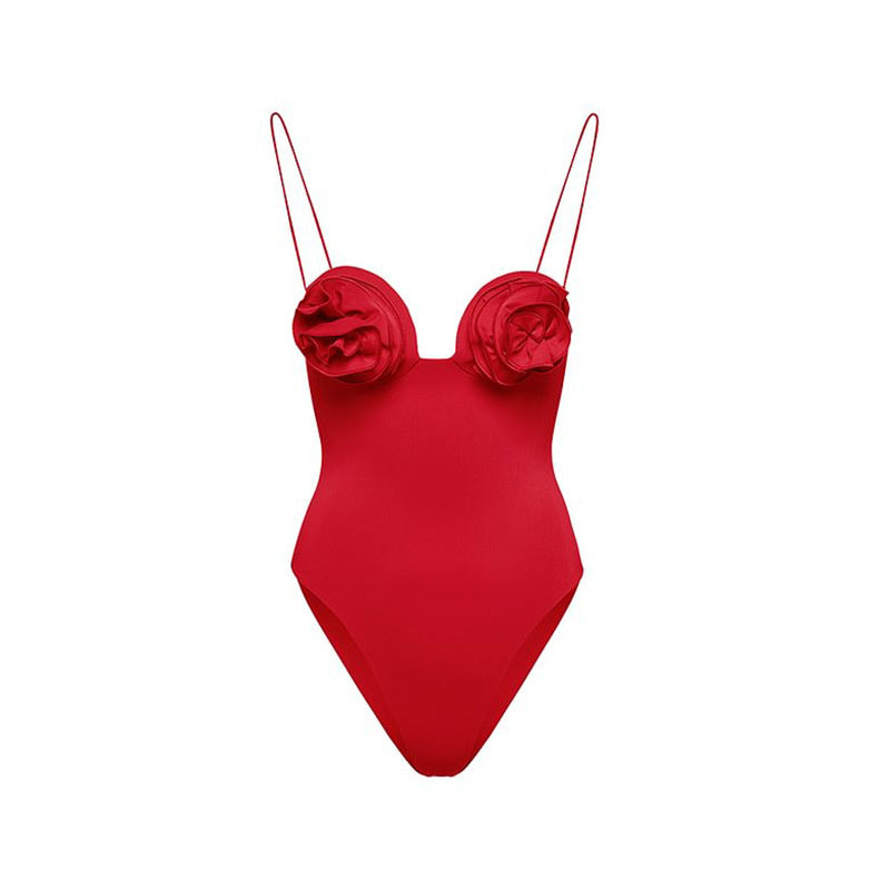HANNA RED Bodysuit and SKIRT with ROSE BOWS 2 PIECE SET - Seldom Seen Styles