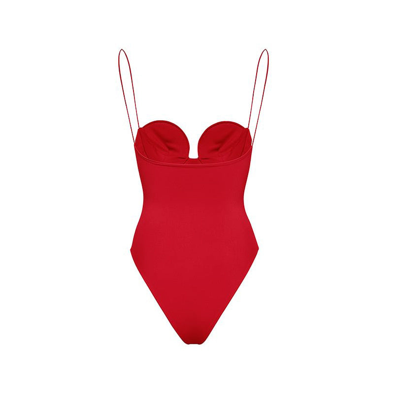 HANNA RED Bodysuit and SKIRT with ROSE BOWS 2 PIECE SET - Seldom Seen Styles