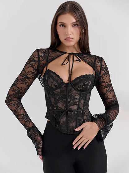 Blouse Valentina – Lace Sheer Flare