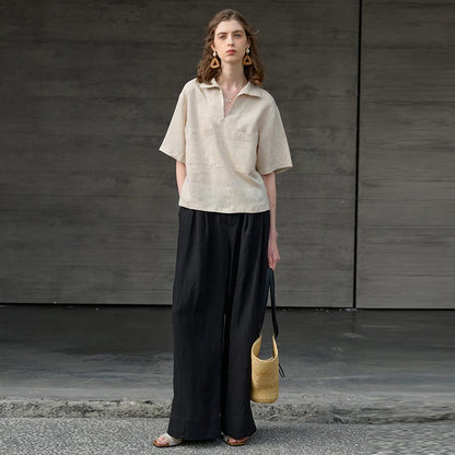 The Easy Linen Polo Top