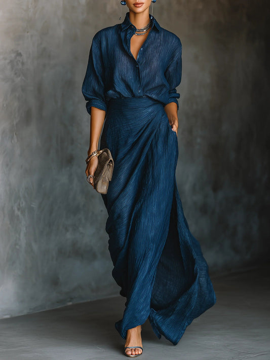 Selena | Women Elegant Shirt And Long Skirt Set - Seldom Seen Styles