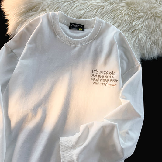 Senseless 1976 Punk Slogan Graphic Oversized Tee Grunge Rabbit Print Streetwear Short Sleeve T-Shirt - Seldom Seen Styles