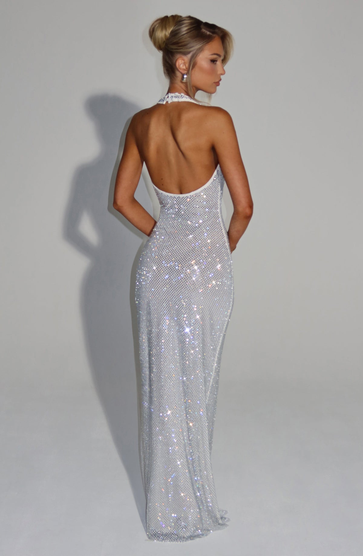 Sequin Prom Dresses Sexy Halter V Neck Party Club Maxi Gowns Bodycon Mermaid Semi Formal Evening Dress - Seldom Seen Styles