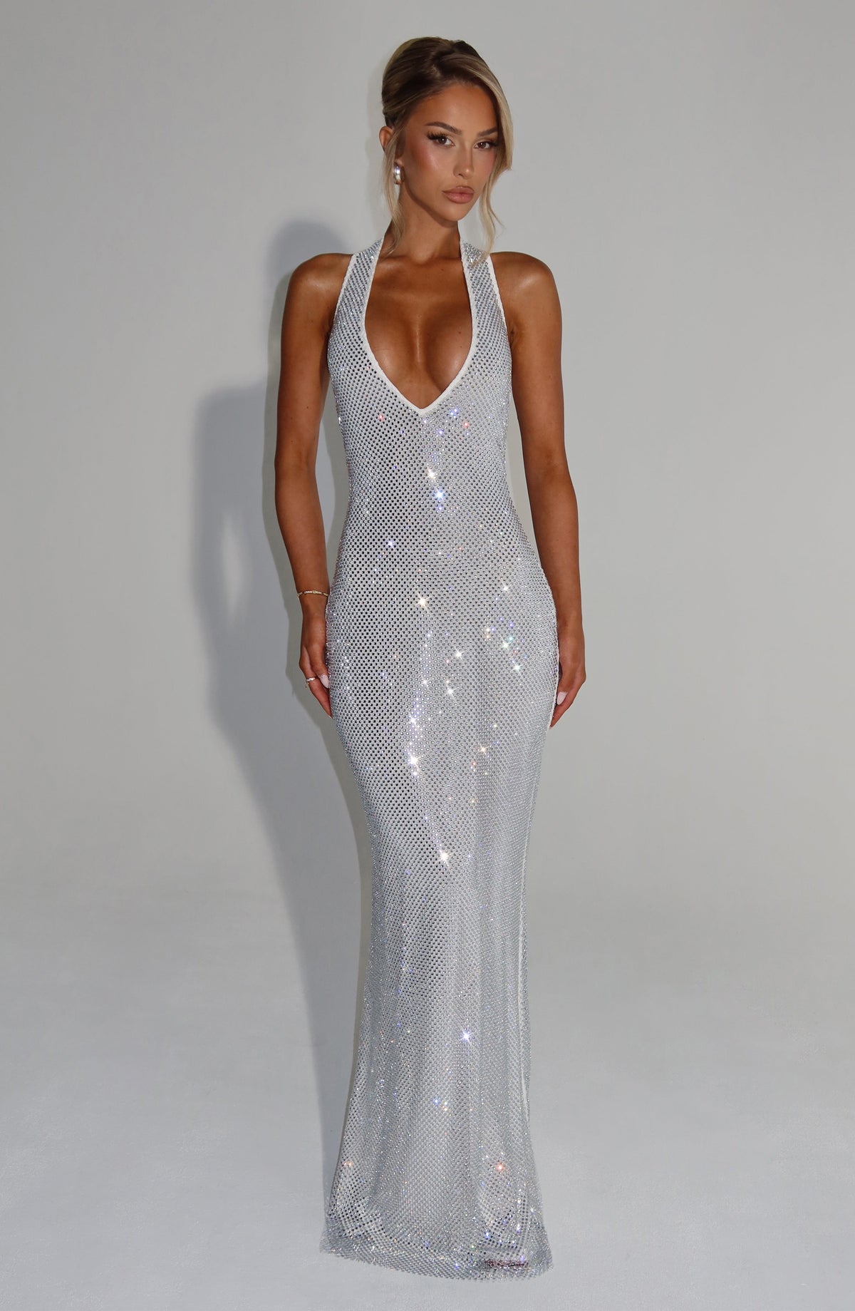 Sequin Prom Dresses Sexy Halter V Neck Party Club Maxi Gowns Bodycon Mermaid Semi Formal Evening Dress - Seldom Seen Styles