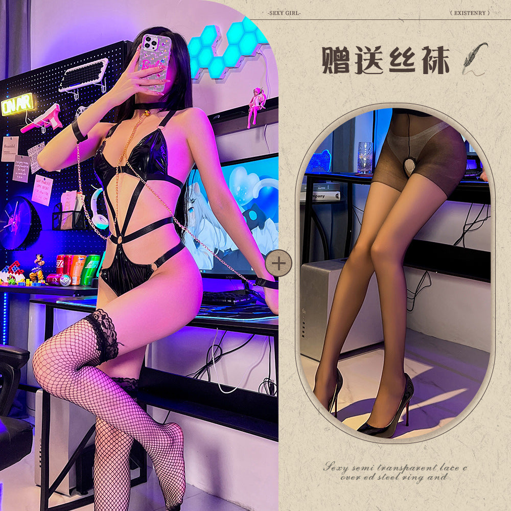 Sexy Lingerie Maid Outfit sm Training Tools Sexy Bondage Queen Leather Outfit Temptation cos Midnight Charm - Seldom Seen Styles