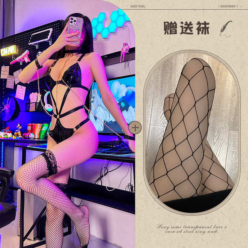 Sexy Lingerie Maid Outfit sm Training Tools Sexy Bondage Queen Leather Outfit Temptation cos Midnight Charm - Seldom Seen Styles