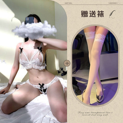 Sexy Lingerie Women's Bikini Three-Piece Pearl Thong Bra Passion Set - Seldom Seen Styles