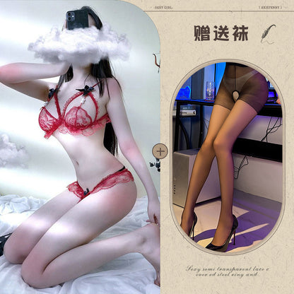 Sexy Lingerie Women's Bikini Three-Piece Pearl Thong Bra Passion Set - Seldom Seen Styles