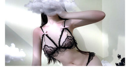 Sexy Lingerie Women's Bikini Three-Piece Pearl Thong Bra Passion Set - Seldom Seen Styles