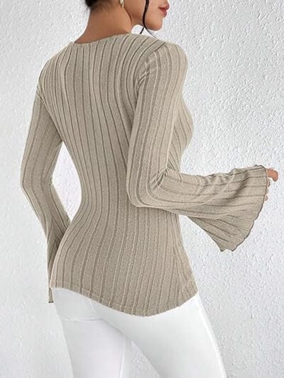 Sexy Ribbed Flare Sleeve Top - Seldom Seen Styles