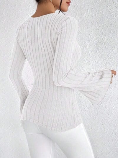 Sexy Ribbed Flare Sleeve Top - Seldom Seen Styles