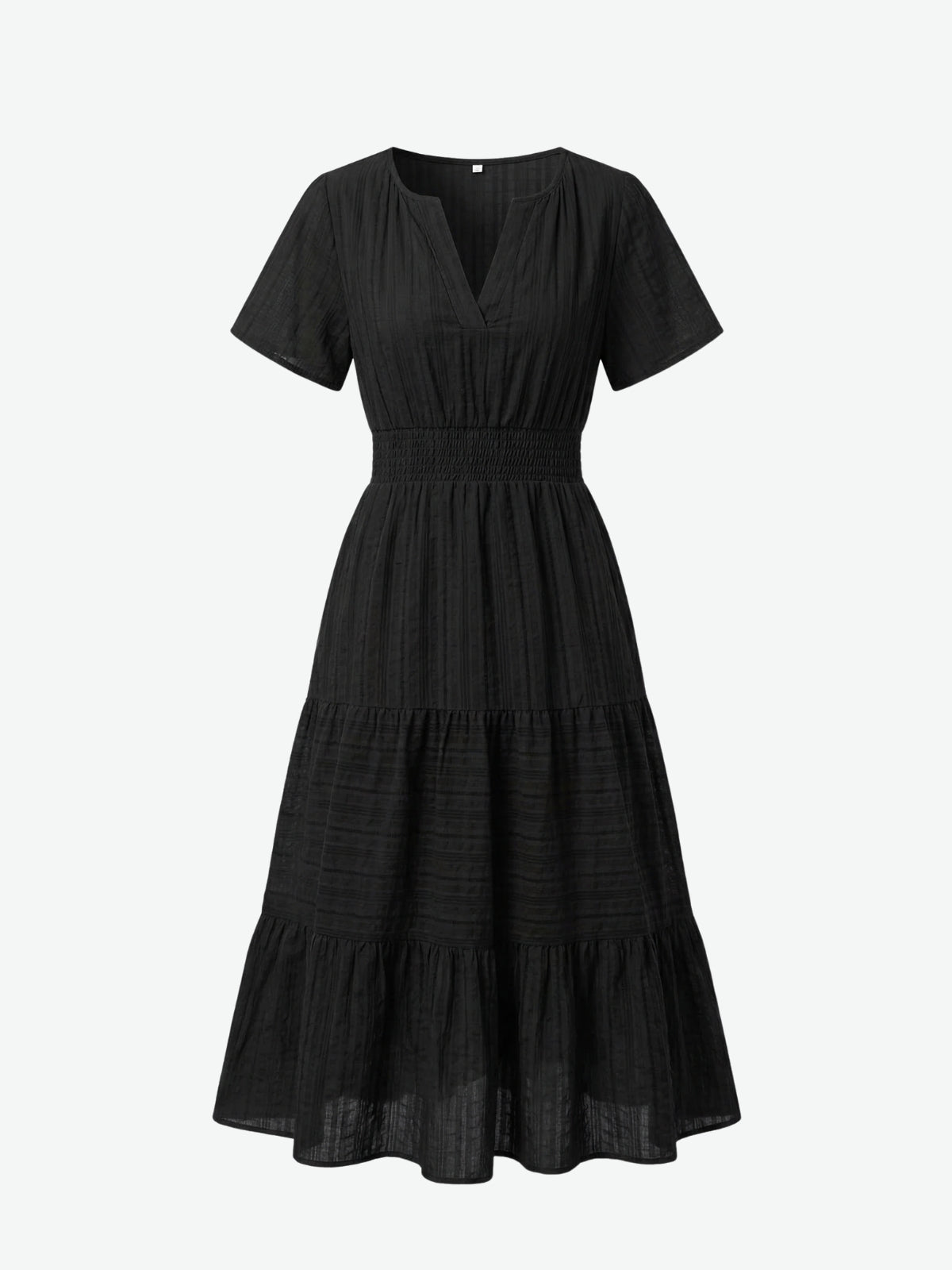 Short Sleeve Tiered Midi Dress - Seldom Seen Styles