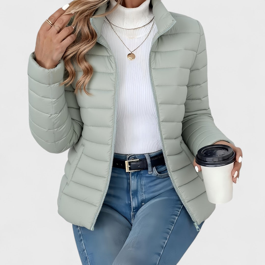 Simona - Elegant Long Jacket With Collar - Seldom Seen Styles