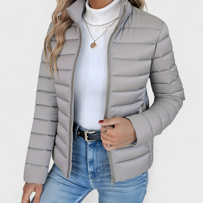 Simona - Eleganter langer Mantel mit Kragen