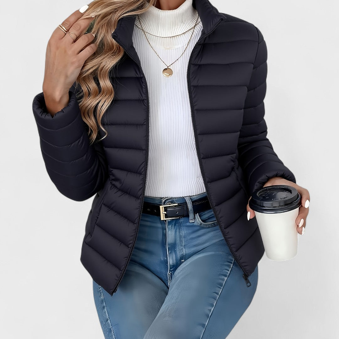 Simona - Elegant Long Jacket With Collar - Seldom Seen Styles