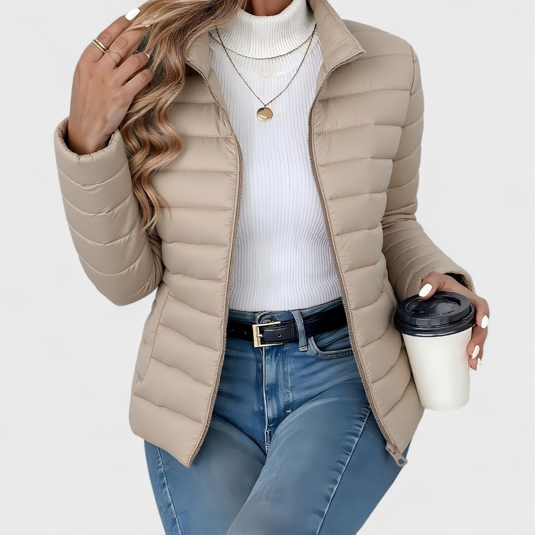 Simona - Elegant Long Jacket With Collar - Seldom Seen Styles
