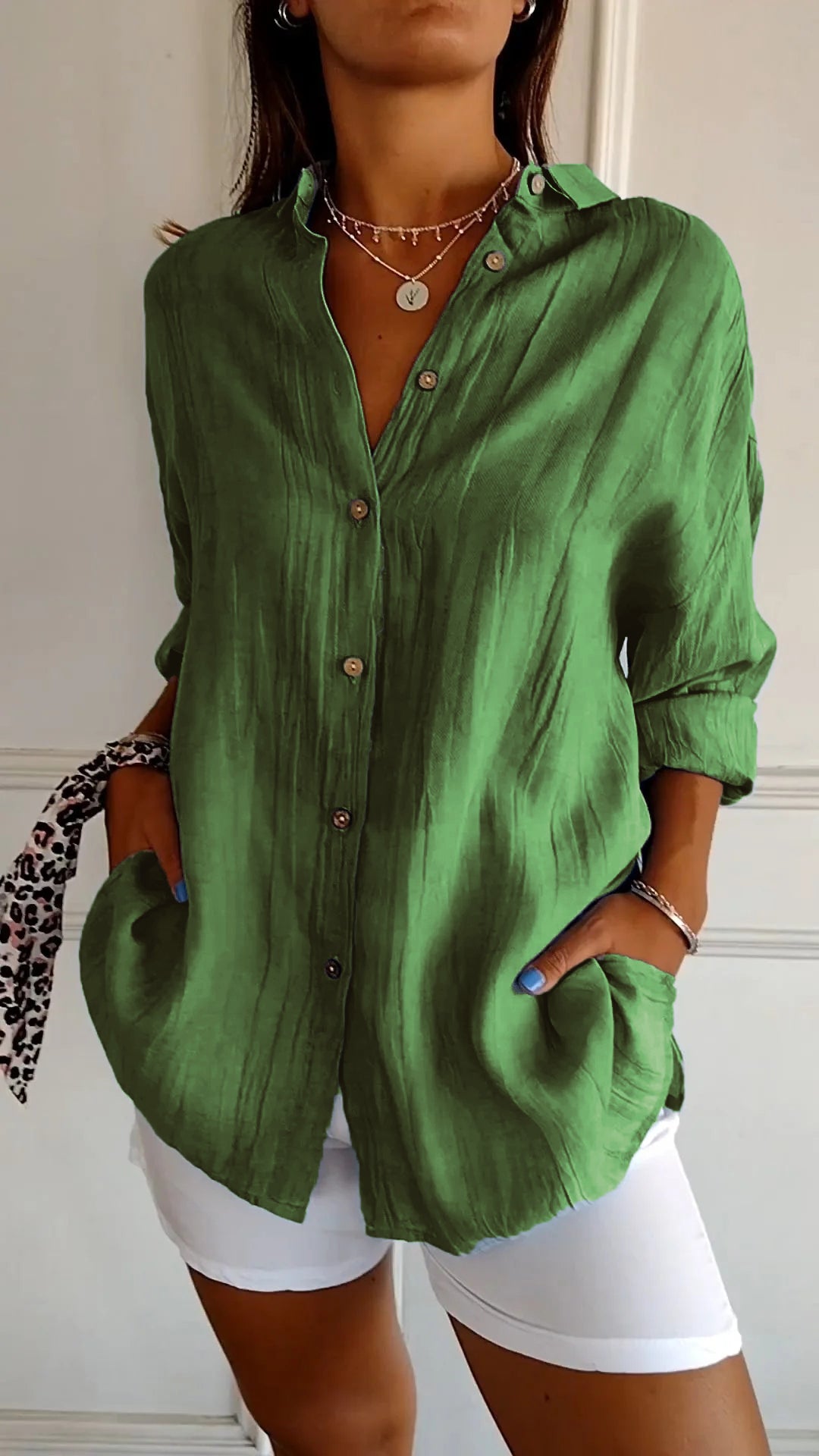 Single-breasted Pleated Lapel Shirt - Seldom Seen Styles