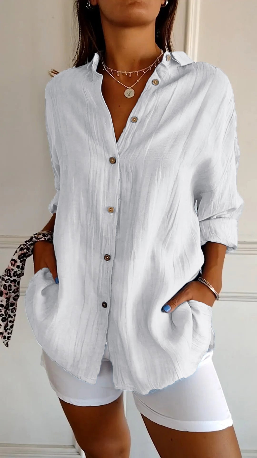 Single-breasted Pleated Lapel Shirt - Seldom Seen Styles