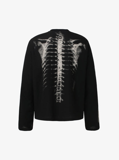 Skelett-Grafik-Waffel-Sweatshirt