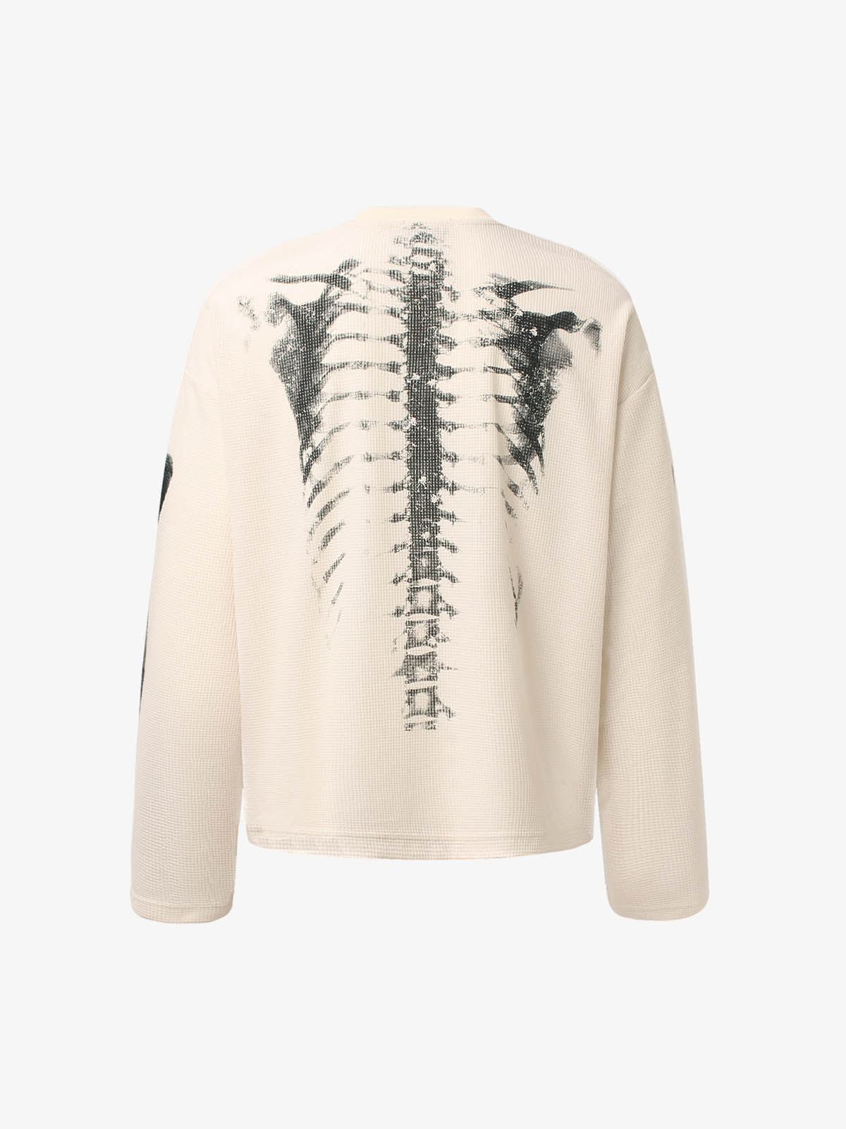 Skeleton Graphic Waffle Sweatshirt - Seldom Seen Styles