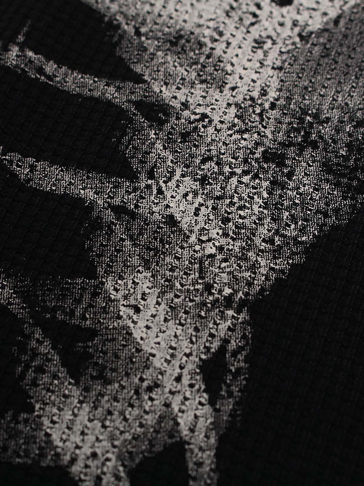 Skeleton Graphic Waffle Sweatshirt - Seldom Seen Styles