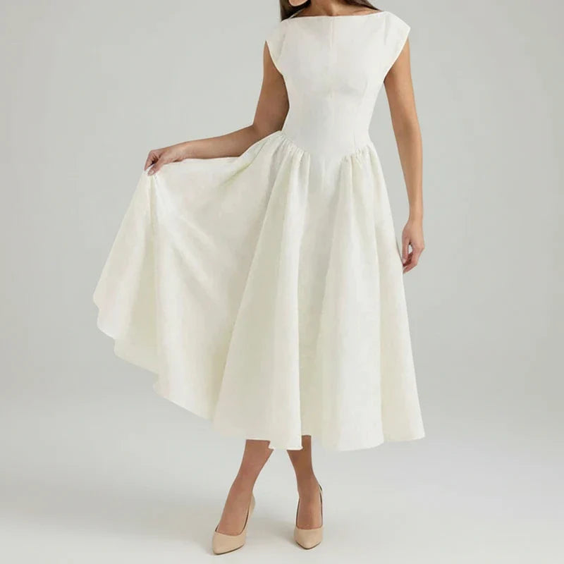 Nina | Women's Sleeveless A-Line Midi Dress - Seldom Seen Styles