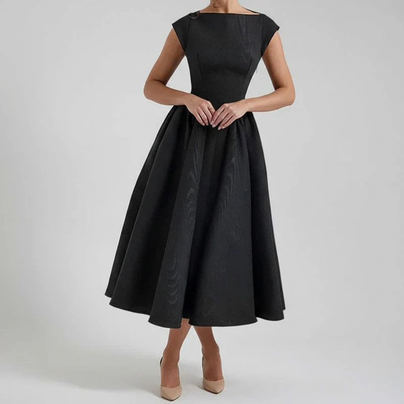 Nina | Women's Sleeveless A-Line Midi Dress - Seldom Seen Styles