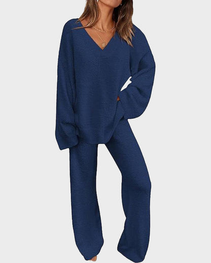 Ensemble de détente doux et moelleux à col en V
