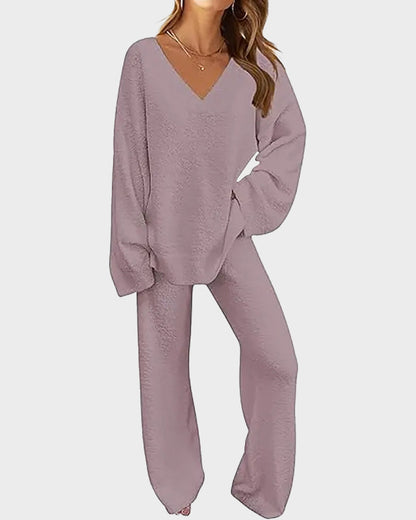 Ensemble de détente doux et moelleux à col en V