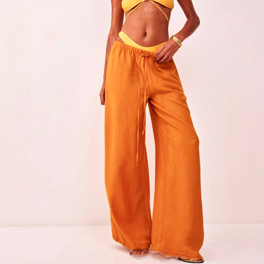 Solara Linen Drawstring Trousers - Seldom Seen Styles