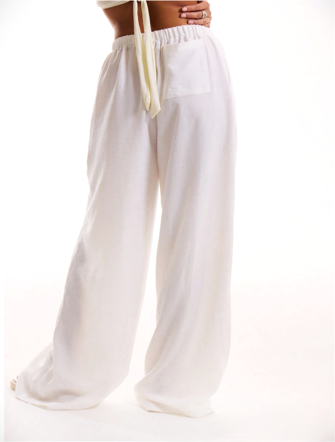 Solara Linen Drawstring Trousers - Seldom Seen Styles