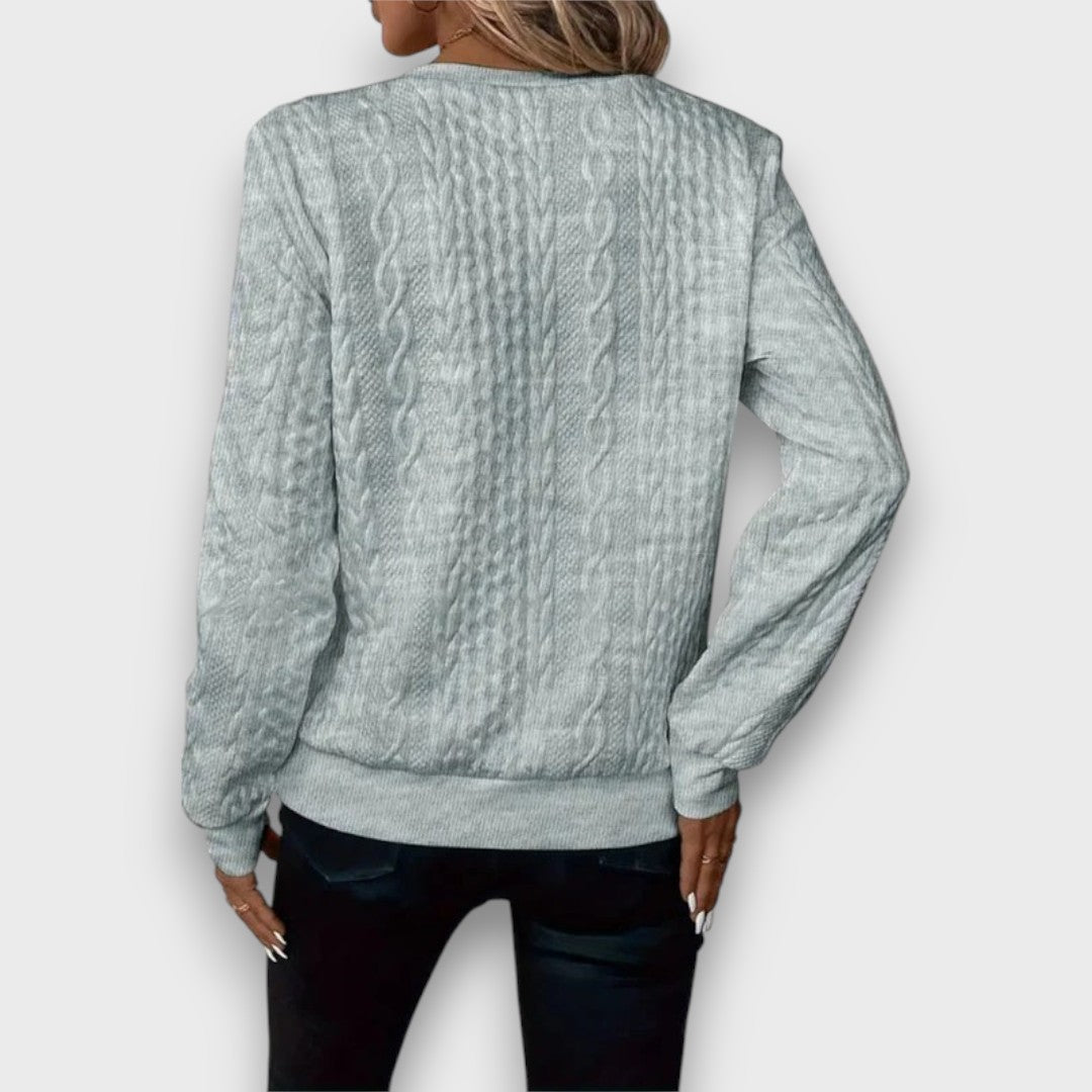 Solena – Cable-Knit Zip Front Sweater - Seldom Seen Styles