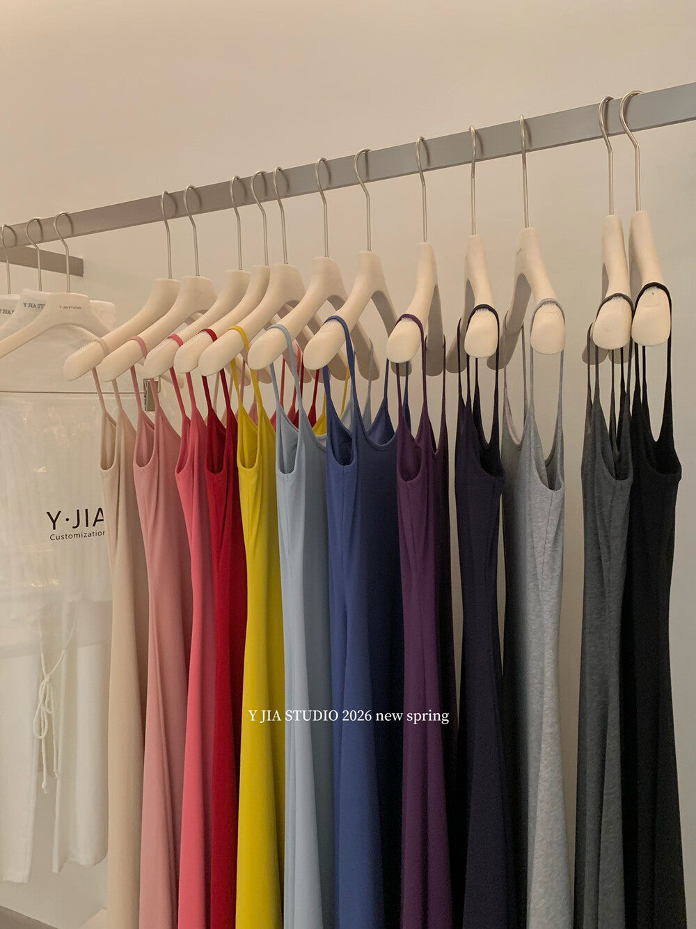 Solid Color Spaghetti Strap Maxi Dress with Built-in Non-Removable Bra Pad Dopamine Color Slim Fit Sleeveless Summer Dress - Seldom Seen Styles