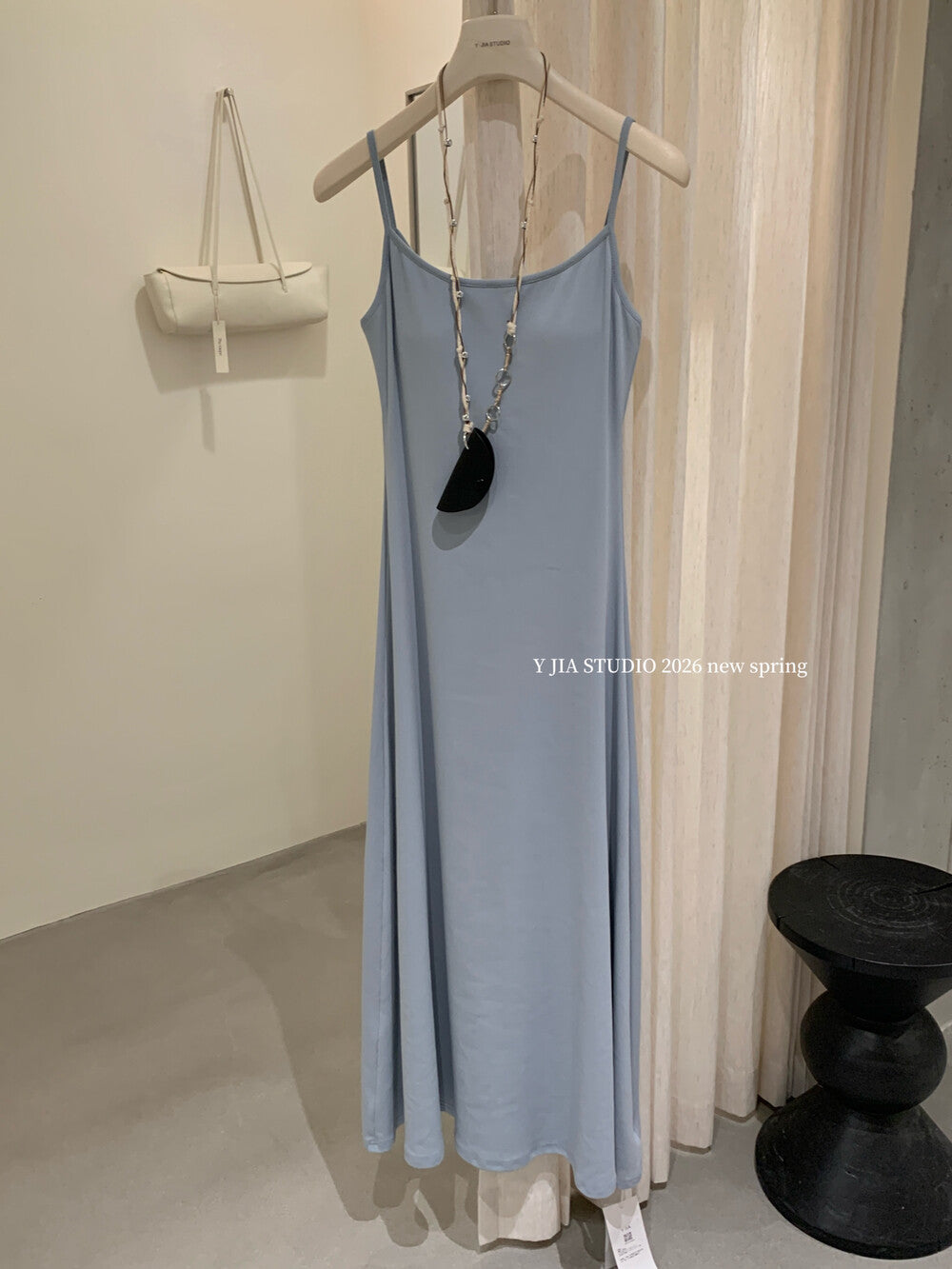 Solid Color Spaghetti Strap Maxi Dress with Built-in Non-Removable Bra Pad Dopamine Color Slim Fit Sleeveless Summer Dress - Seldom Seen Styles