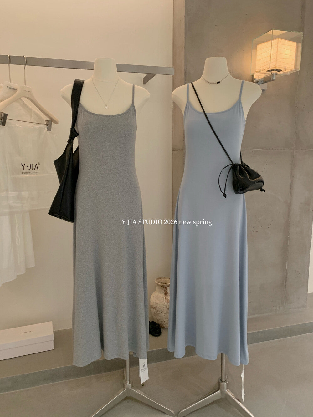 Solid Color Spaghetti Strap Maxi Dress with Built-in Non-Removable Bra Pad Dopamine Color Slim Fit Sleeveless Summer Dress - Seldom Seen Styles
