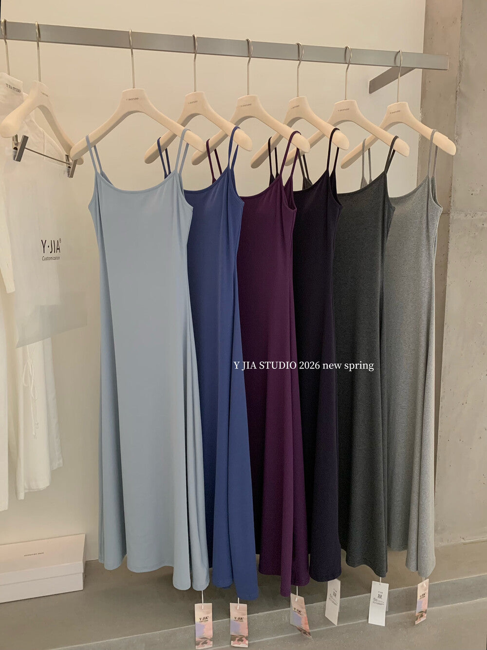 Solid Color Spaghetti Strap Maxi Dress with Built-in Non-Removable Bra Pad Dopamine Color Slim Fit Sleeveless Summer Dress - Seldom Seen Styles