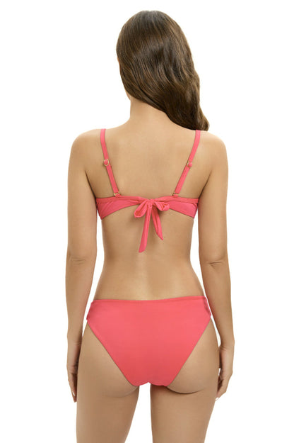 Einfarbiges Bikini-Set mit Schleife vorne