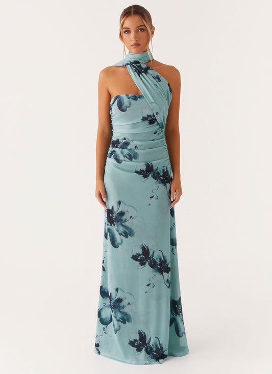 Songbird Maxi Dress - Blue Black Floral - Seldom Seen Styles